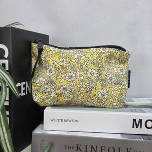 J Crew Yellow Floral Cosmetic Bag